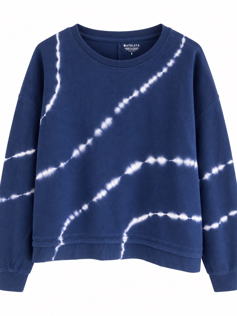 Athleta Women's Navy Tie-Dye Crewneck Sweatshirt